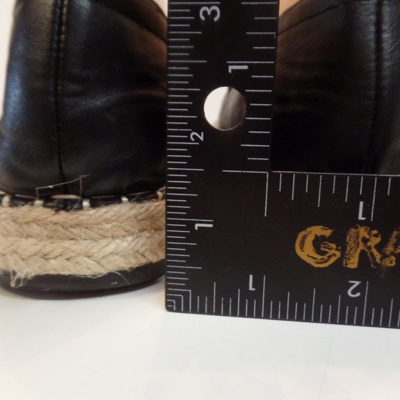 CHASE & CHLOE Sierra Black Espadrilles Slip On Loafers Sz 8.5. Pre Ownd - Picture 9 of 12